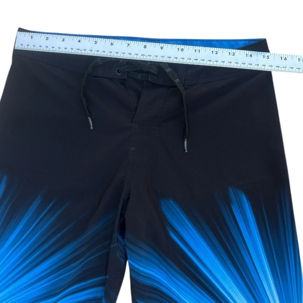 Boys Micros Black and Blue Burst Swim Shorts